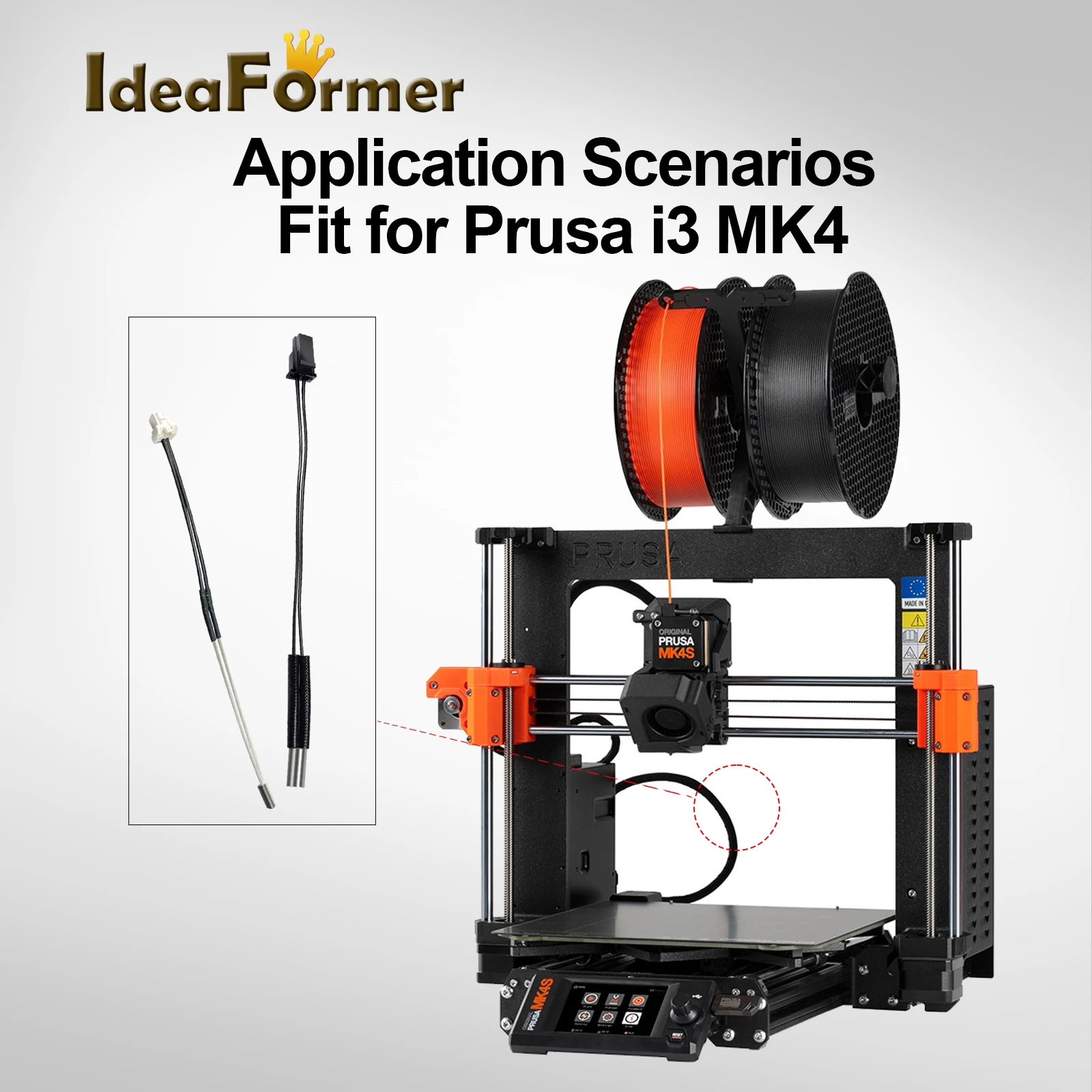 ترقية لـ Prusa i3 MK4 الثرمستور ماكس 300 ℃ خرطوشة سخان 104NT-4-R025H42G 24 فولت 40 وات لمجموعة ملحقات الطابعة ثلاثية الأبعاد Prusai3 MK4