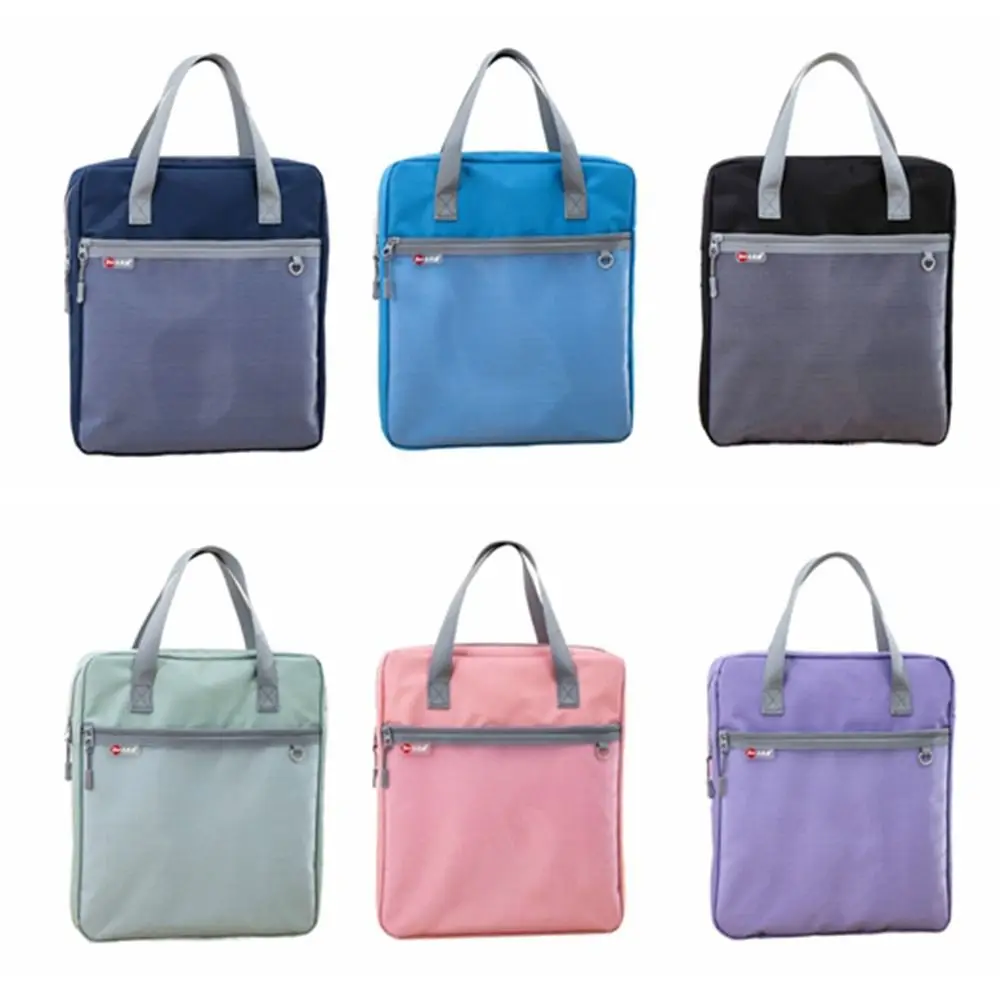 Portable Book Storage Bag Waterproof Large Capacity A4 File Organizer with Handle Dustproof Document Storage Bag