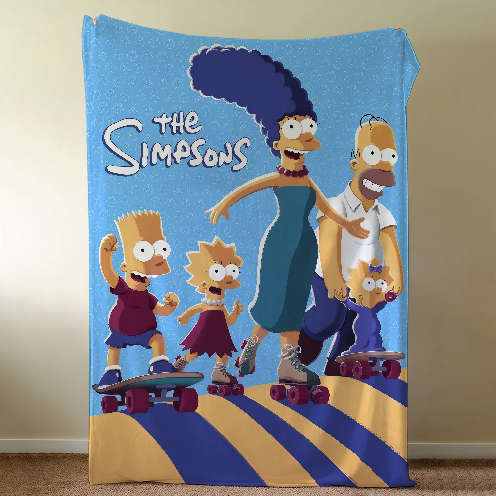 The S-SimpsonS-ES Cartoon Blanket Soft Warm Furry Throw Super Kids Toys Bed Sofa Car Cradle