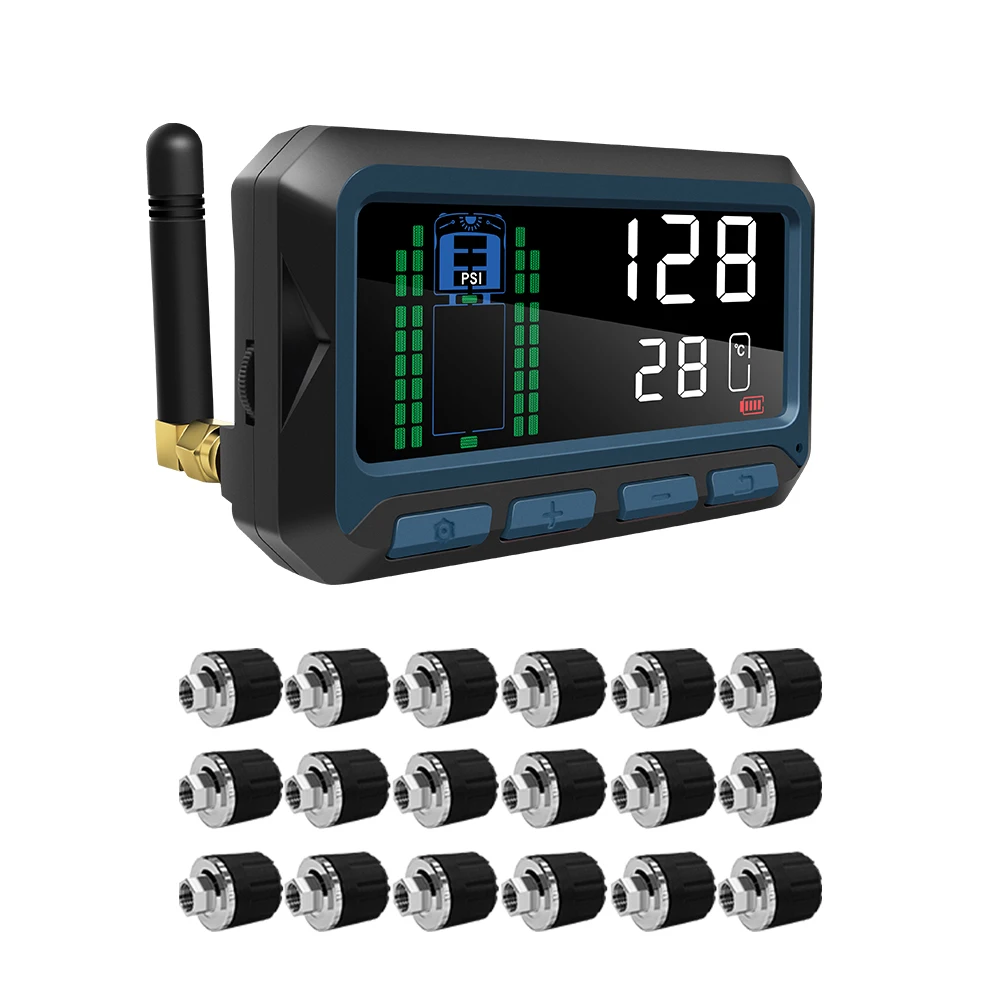

RS232 Output Truck Tire Pressure Monitoring System With 18 External Sensors For 18 Tires External Tire Gauges