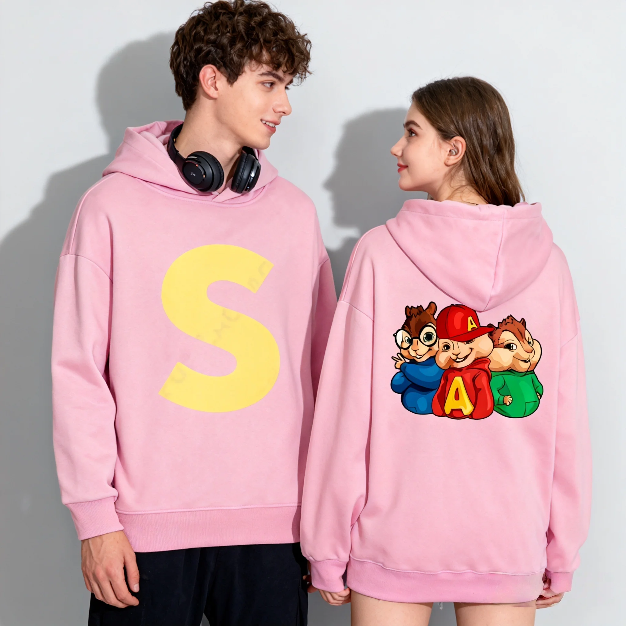 

The Most Popular Alvin and Chipmunk Cartoon Autumn and Winter Hoodies Are Street Oversized Women's and Men's Children's Hoodies