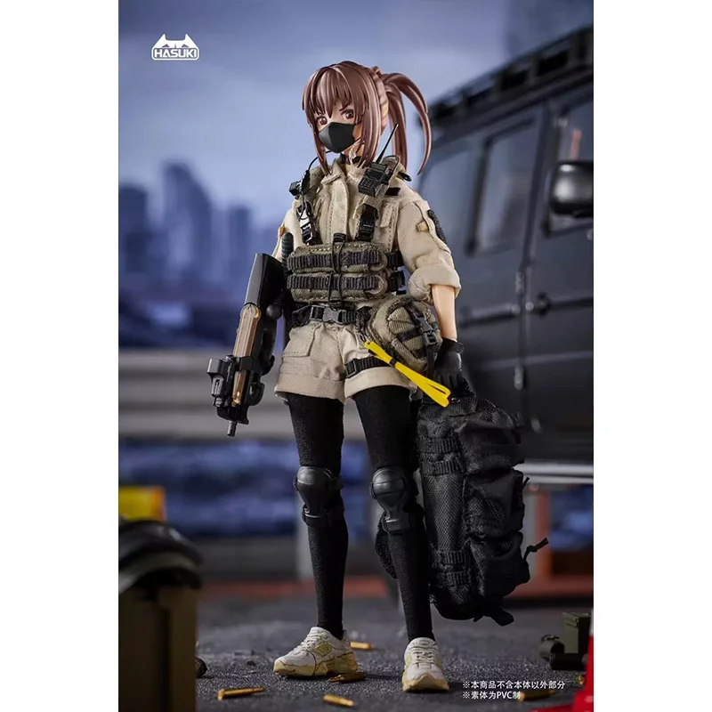 Original HASUKI 1/12 Pocket Art PA006 IZUMIHAISE Guard Female Soldier Figurine Full Set In Stock Anime Action Model Toys