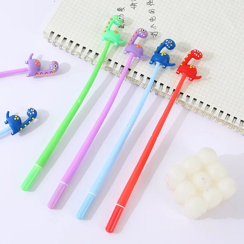 48 Pcs Wholesale Cartoon Dinosaur Rocking Music Gel Pen Cute Shape Pen Student Gift Kawaii Stationery