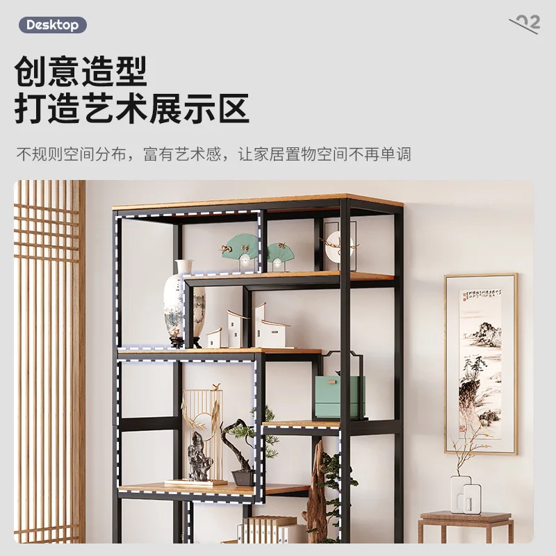 New Chinese Bogu frame, tea room rack, tea display cabinet, non-solid wood partition, antique frame, living room ornament shelf