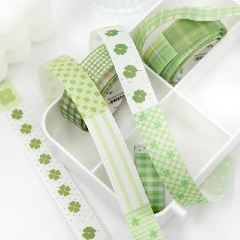 Journal GO 1.5cmx2M  Collage Washi Tape Scraps of Fabric Vintage Grid Landscape Material Creative DIY Journal Card Stationery