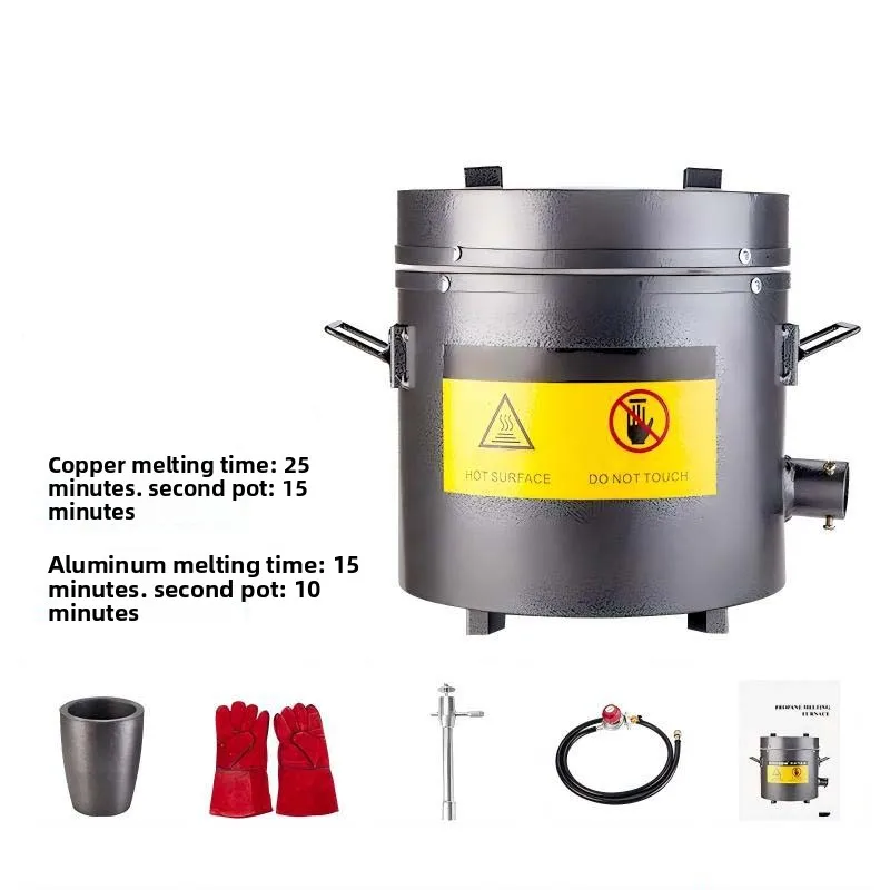 High-Temperature Smelting Refining Melting Furnace for Jewelry Making Extracting Pr op ane Gas Metal Waste Small