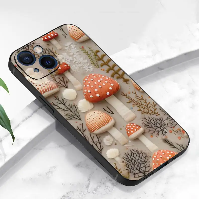 

Crow Mushroom Phone Case For iphone 17 air 16 15 Pro Max Case 14 11 12 13 Mini 15 Pro 14Plus XS 7 8 SE2 Case Soft Cover
