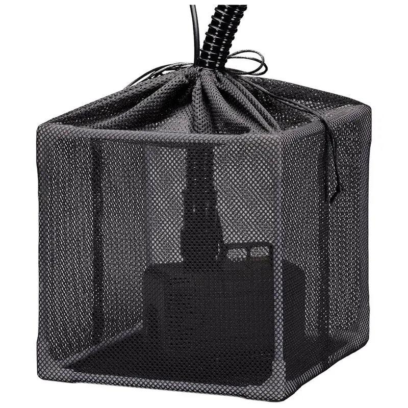 PORK-Mesh Barrier Bag Box Basket 5 Inch For Submersible Water Pump Pond Filter Bag Fountain Debris Protection Net