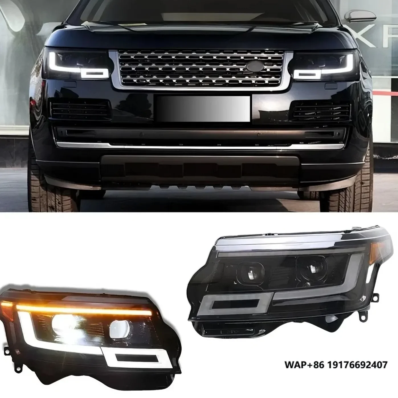 Upgrade Matrix LED Headlight Assembly forRange Rover Vogue L405 2013-2017 Projector Lens DRL Daytime Running Lights Headlamp