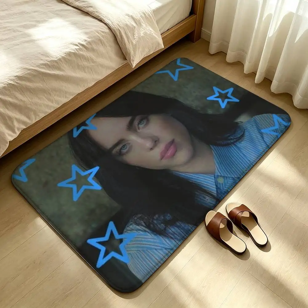 Musician Billie E-Eilish Shower Room Absorbent Small Floor Mat Soft Comfortable Decorative Foot Mat