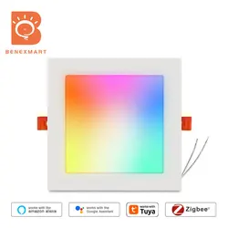Benexmart Tuya Zigbee WiFi 24W 15W LED Downlight plafoniera da incasso intelligente RGBCW Smart Life App Alexa Google Home Control