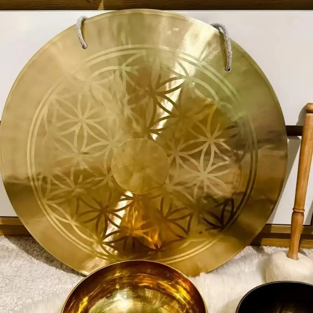 Arborea Sound Healing Gongs-Customized Flower of Life Wind Gong 45-90 cm Meditation Gong  Long  Vibration and Sustain Soun Bath