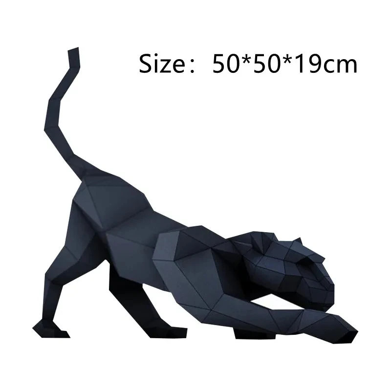 

50cm Fierce Leopard 3D Paper Model Home Decor Living Room Floor Decoration Panther Ornaments Papercraft DIY Puzzles Handmade Toy