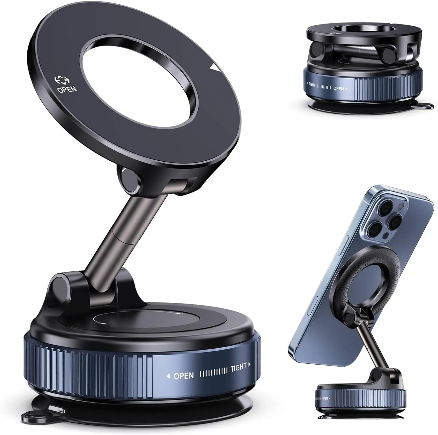 Magnetic Car Mobile Phone Holder Foldable 360° Rotation N52 Strong Suction For iphone 17 Pro Max 16 15 14 Vlog Live Streaming
