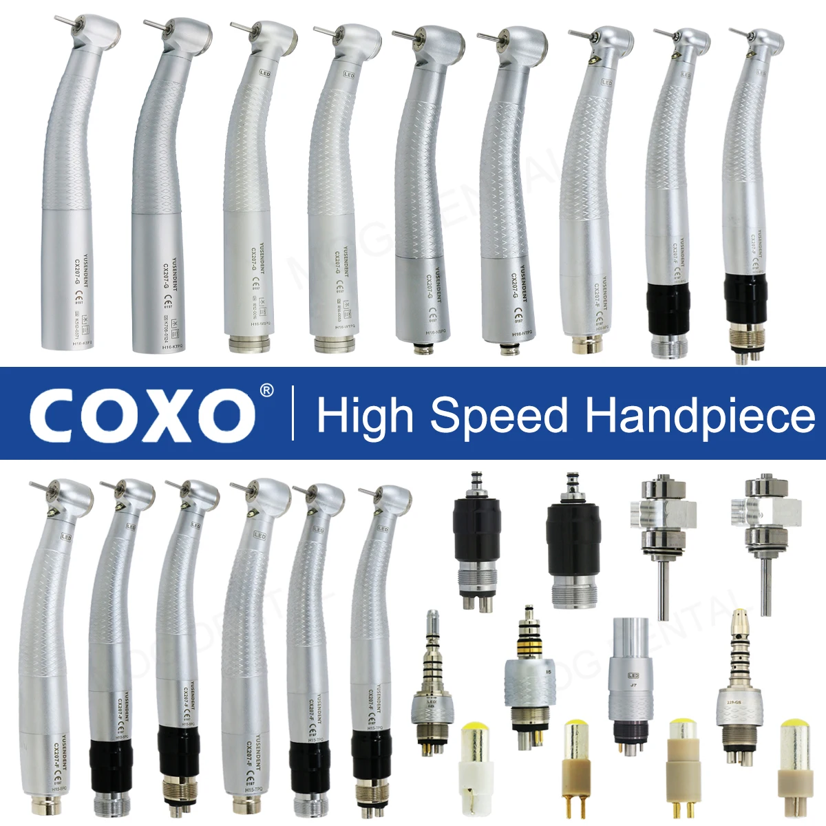 COXO Dental High Speed Handpiece LED Fiber Optic CX207 Air Turbine E Generator 6Pin Coupler Fit KAVO NSK W&H Dentistry Products