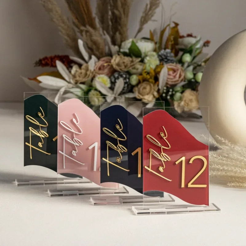 

Wedding Table Numbers Gold Wedding Table Signs Clear and Gold Mirror Acrylic Signs Modern Wedding Table Decor