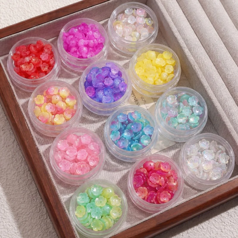 80pcs Acrylic Five Petal Flower Beads 10mm Diameter 1.5mm Hole DIY Jewelry Making For Bracelet Necklace Handmade Accessories