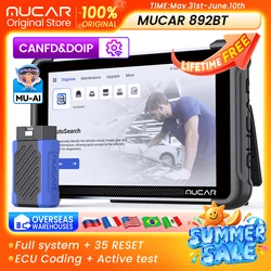 MUCAR 892BT Car diagnostic tool AI full system scanner tool 35 reset ECU Coding bi-directional CANFD&Doip lifetime free update