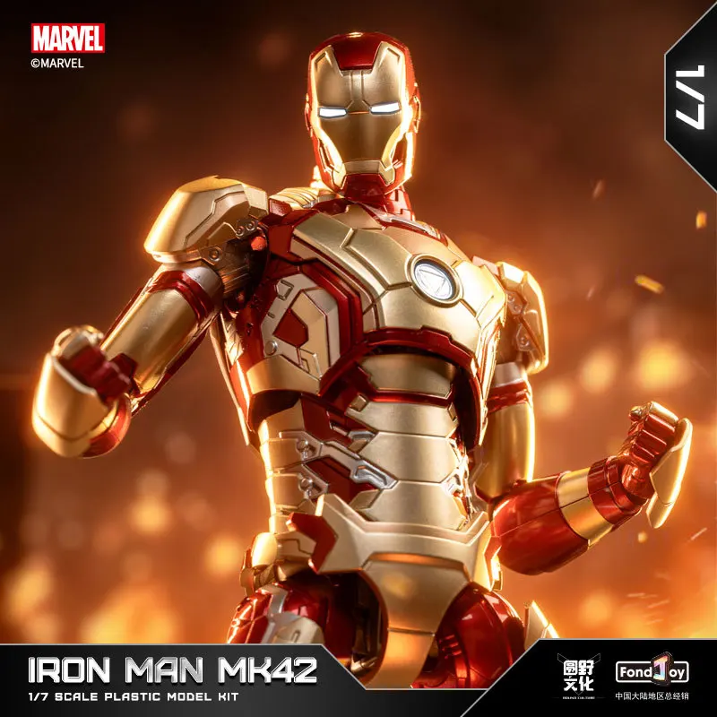 Fondjoy – figurines d'action Marvel Iron Man Mk42, jouet assemblé et collecté, ornements, cadeaux d'anniversaire pour garçons