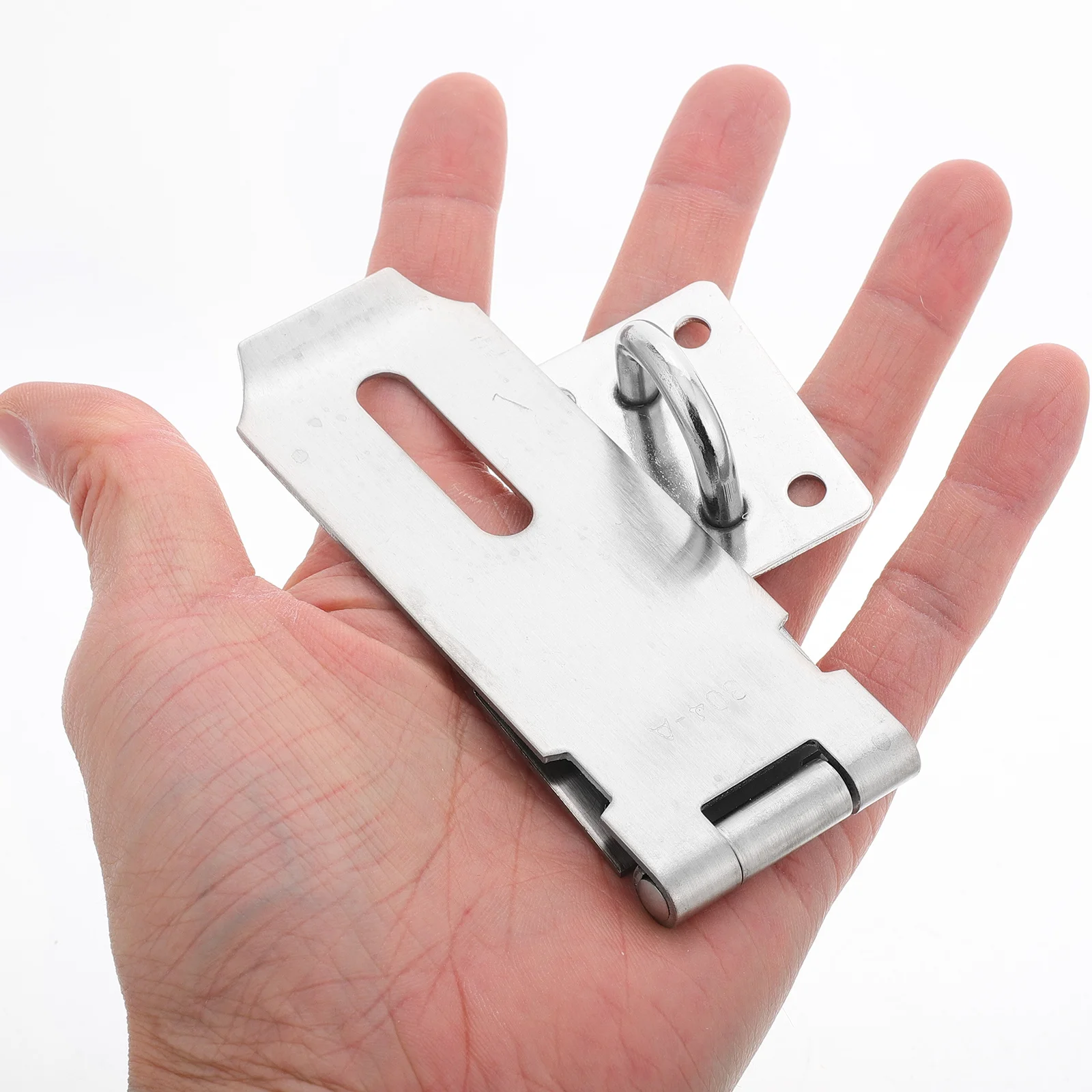 1 مجموعة 1 مجموعة الفولاذ المقاوم للصدأ غلق بمشبك قفل الثقيلة الباب المشبك الموسعة لبوابة سقيفة الأمن مكافحة سرقة مزلاج مع المسمار #5