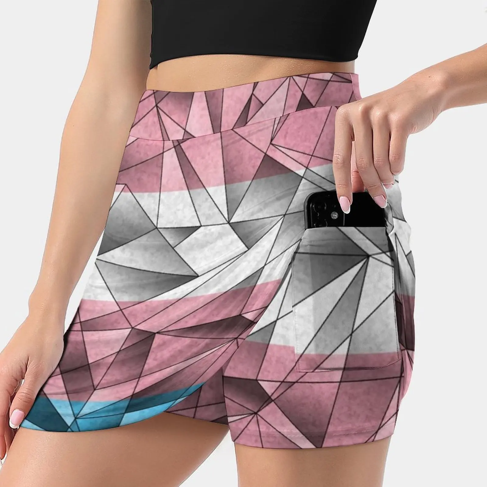 Abstract Flag Skirts Woman Fashion 2022 Pant Skirt Mini Skirts Office Short Skirt Pride Flag Abstract Fractal Trans Trans Pride