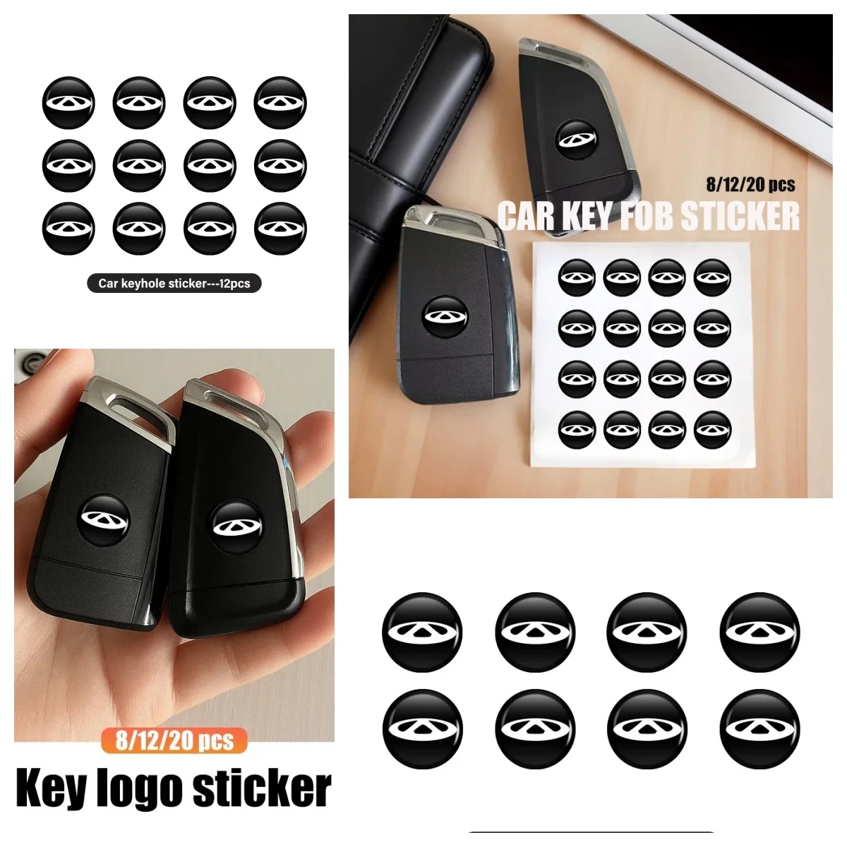 Remote Key Logo Decorative Sticker For Chery Omoda C5 Tiggo7 Tiggo8 Pro Jaecoo J7 Key Fob Emblem Badge Decal Car Interior Auto P