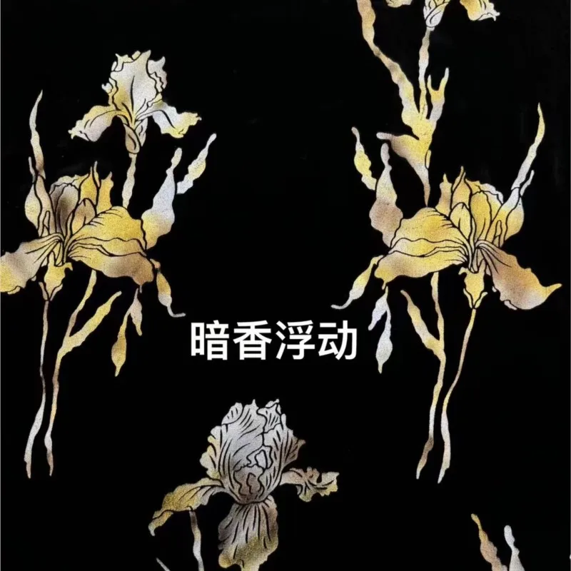 

base with gilded silk velvet fabric features a Chinese-style cheongsam dress and clothing