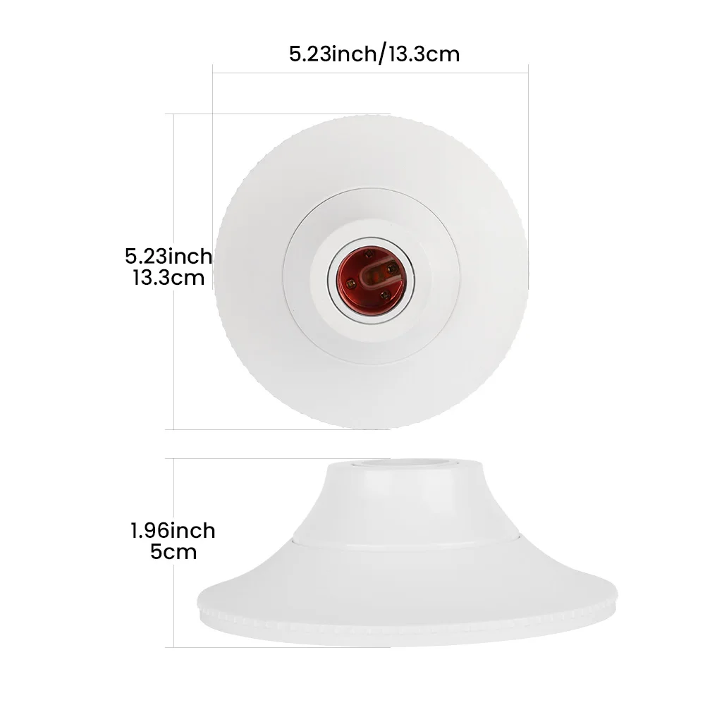 Cilia Lamp Holder, Lamp Base E26/E27 Lamp Bulb Pendant Holder, Suitable for 110-240V Voltage, Textured Round Fixed Base Bracket