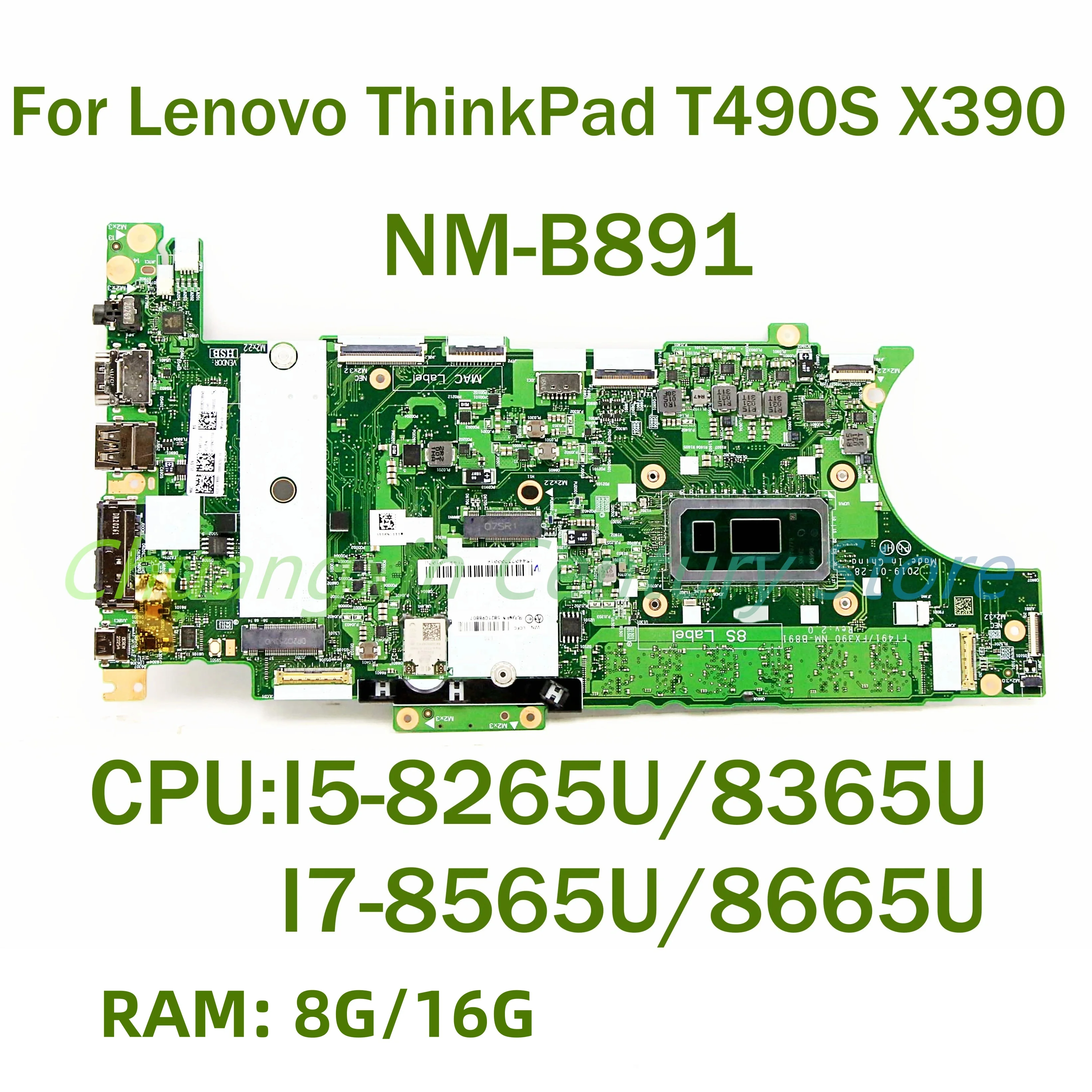 

NM-B891 motherboard suitable for Lenovo ThinkPad T490S X390 laptop CPU: I5 I7-8TH RAM: 8G/16G 100% test successfully shipped