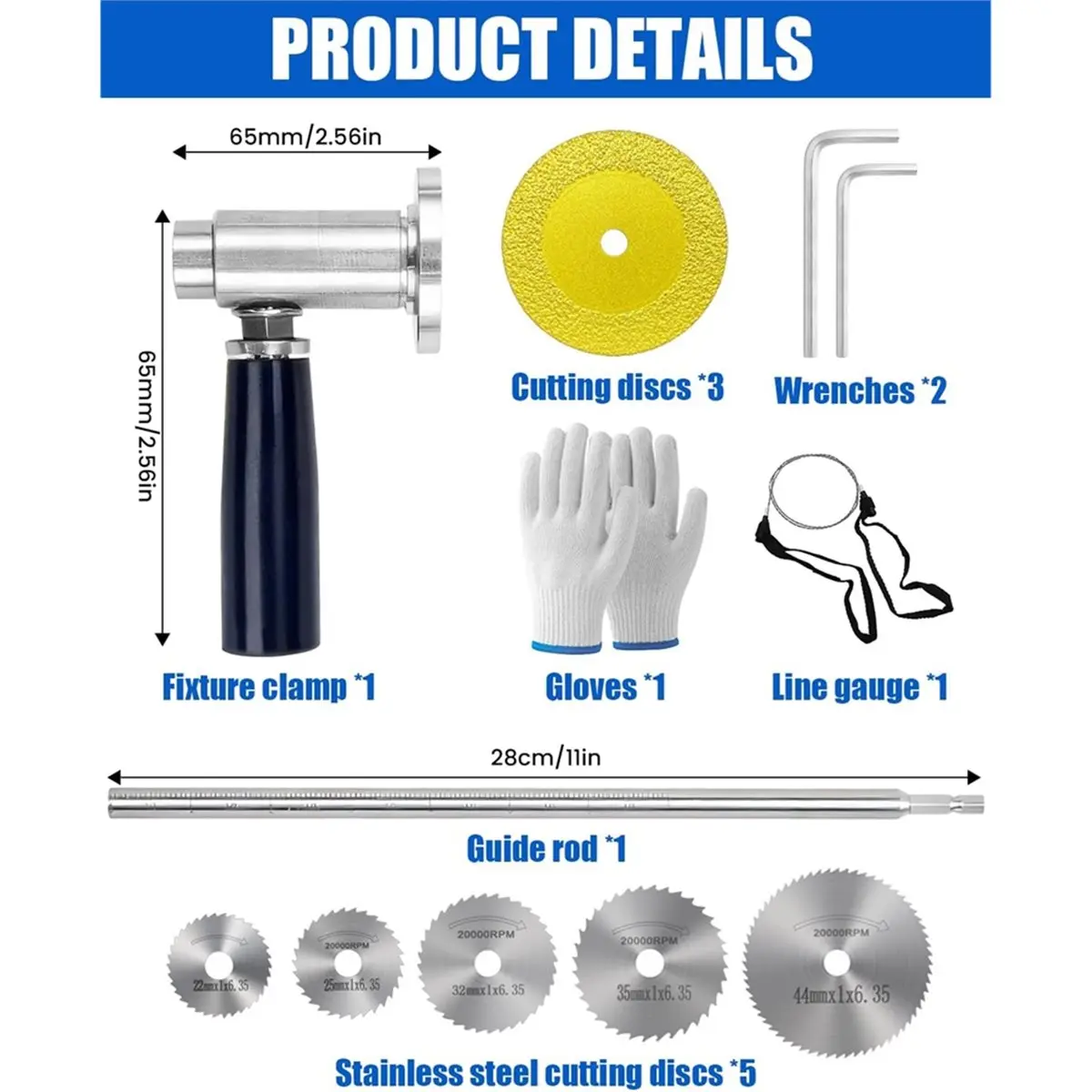 STOCK-Inside Pipe Cutter for PVC Pipe,Exhaust Pipe Cutter 5 Steel and 3 Brazed Blades (22mm to 50mm) for PVC/ABS/Exhaust Pipes
