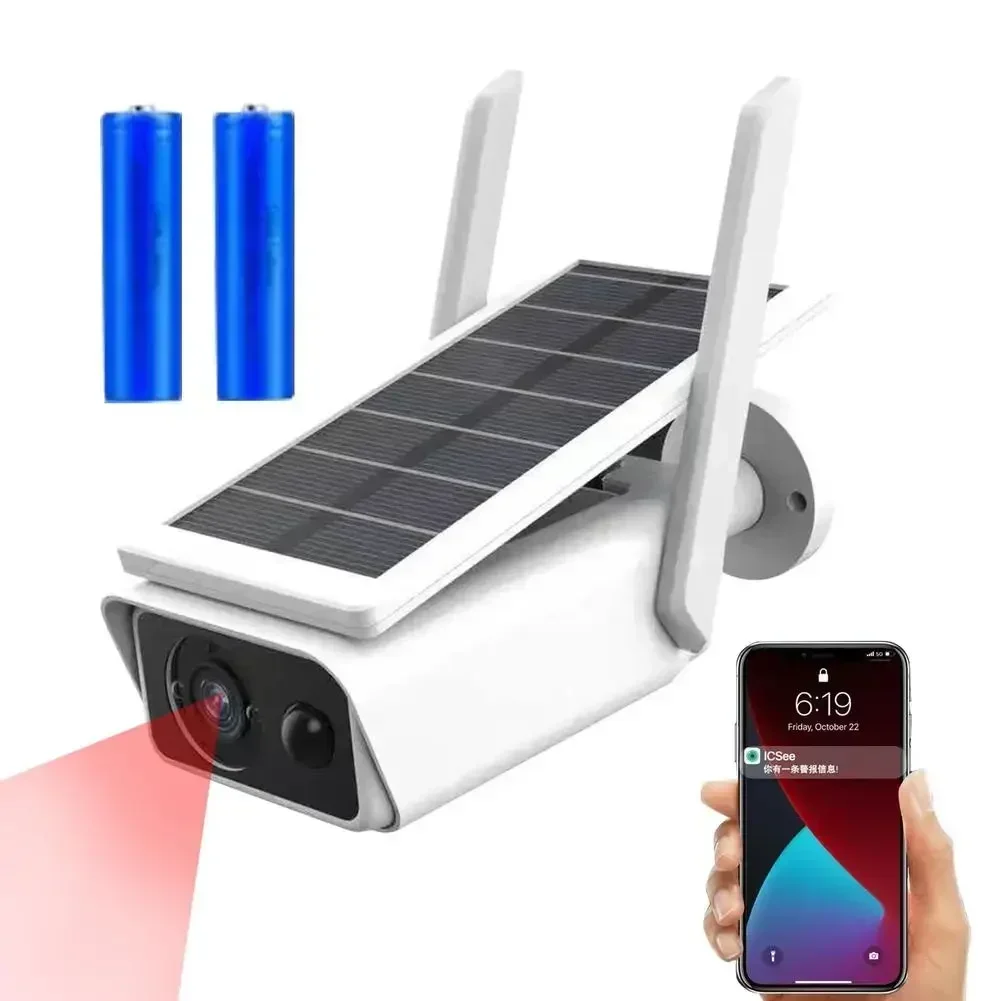 Wireless Outdoor WiFi Security With IR Sensor Motion Detection 2-Way Audio IP66 Waterproof Camera Solar Security Cameras