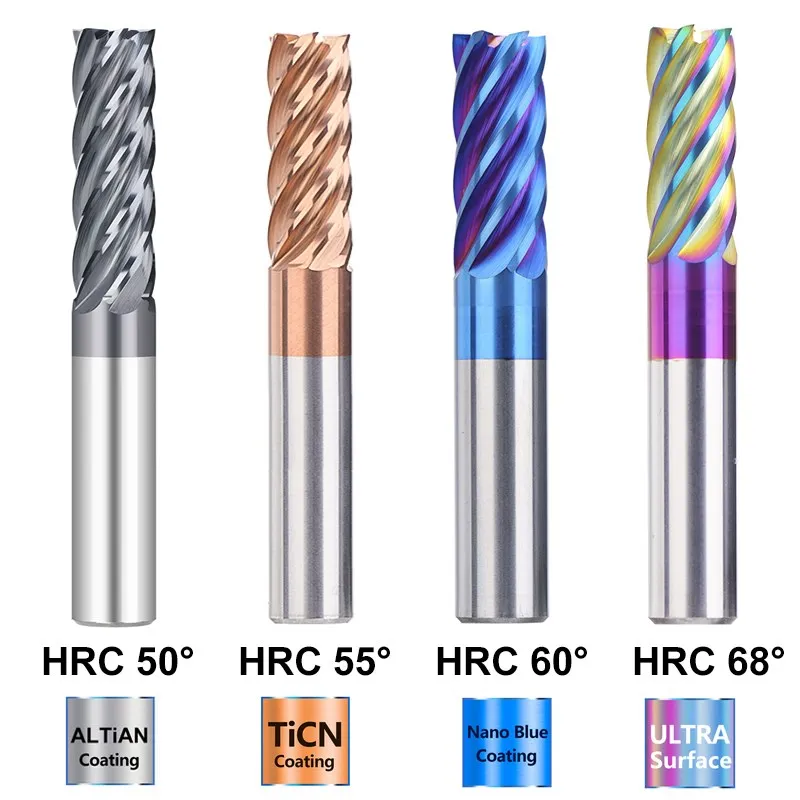 XCAN Milling Cutter 4-16mm Tungsten Carbide End Mill 6 Flutes CNC Finishing Machining Router Bit for Metal Steel