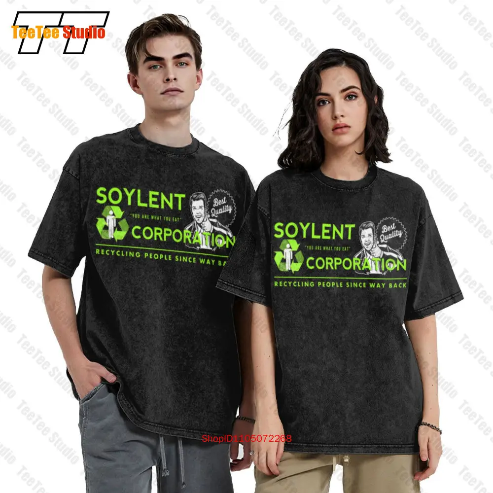Mens Soylent Green Retro Movie Vintage Oversized T-Shirt Vintage Corporation Ingsoc 1984 Evil RB2N
