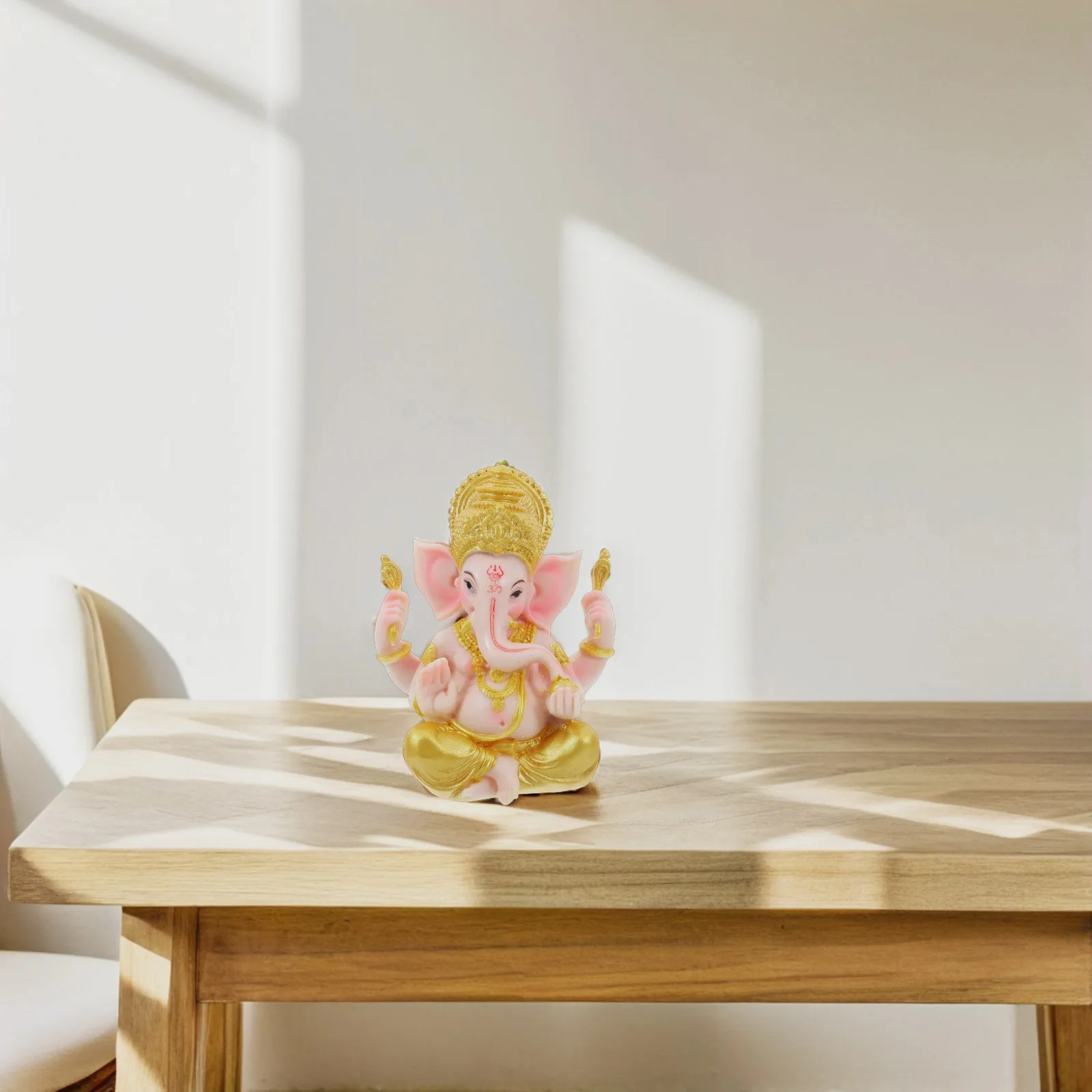 

Resin Elephant God Wealth Sculpture Home Decor Item for Living Space Desk Or Shelf Elegant Religious Art Decoration