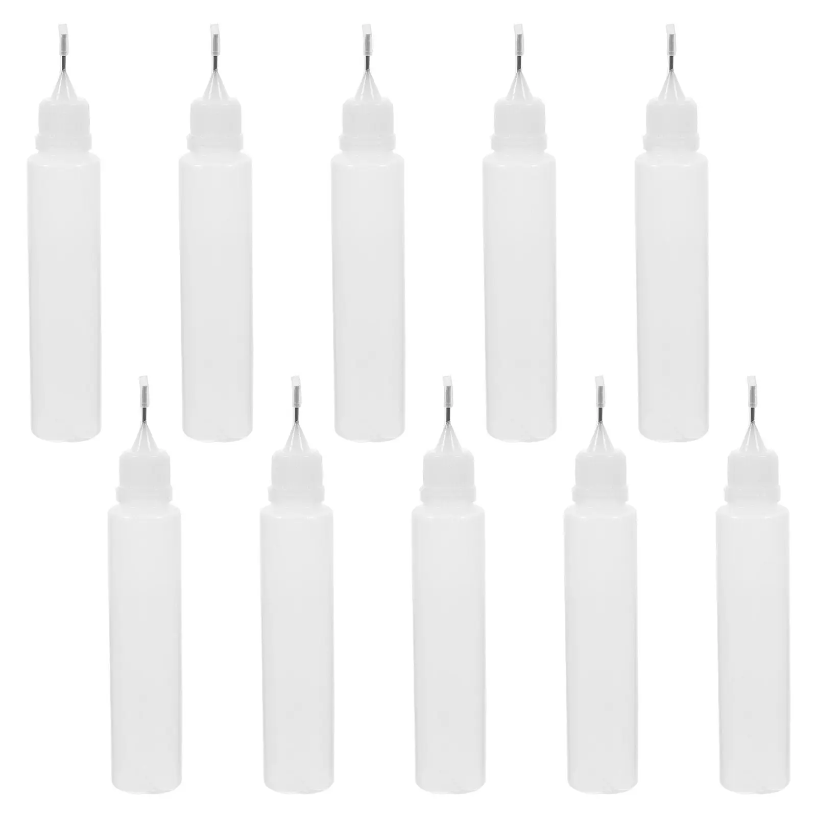 10Pcs Refillable Needle Tip Applicator Bottles Pe Squeeze Bottle for Precision Glue Paint DIY Dispensing Empty Bottle