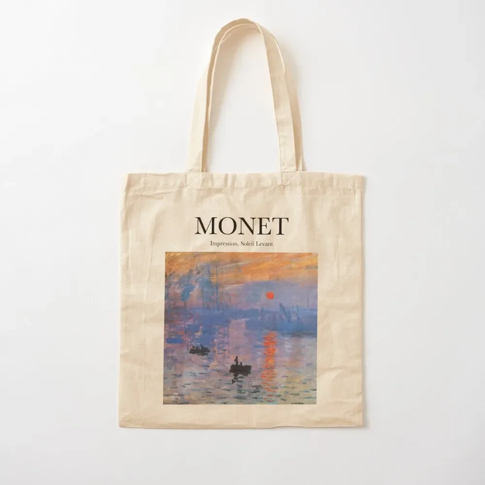 

Monet - Impression, Soleil Levant Tote Bag shopping cart bags shopping bags foldable tote bag university Tote Bag