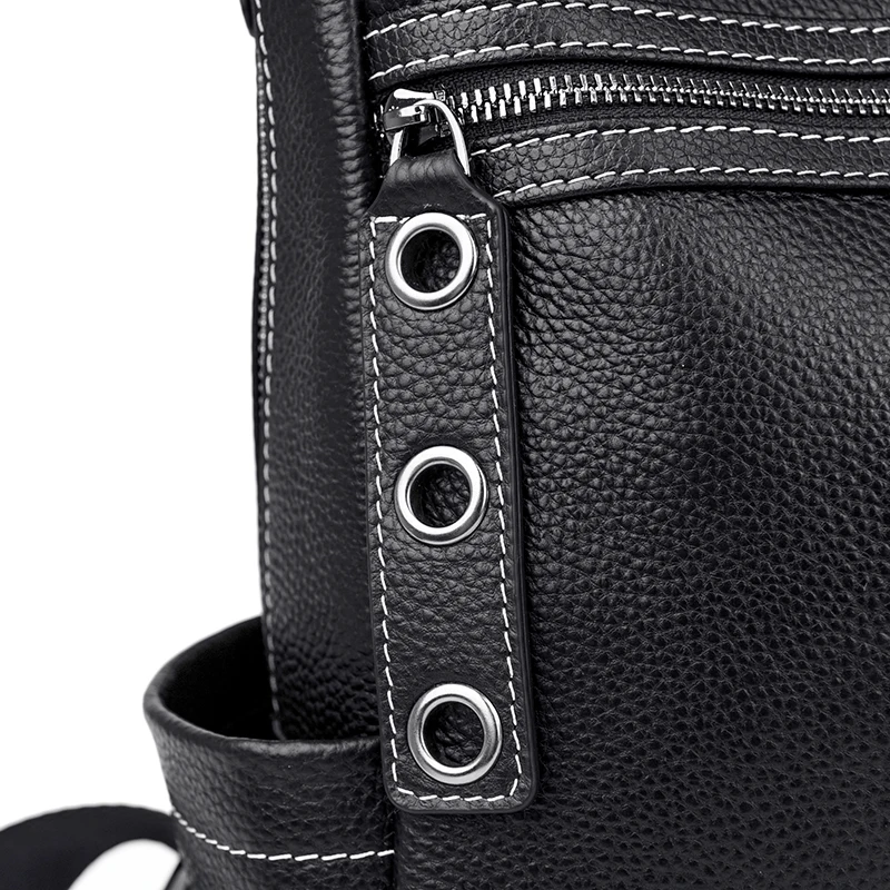 Fashion COW Leather Backpack Women Genuine Leather Rucksack Ladies Bagpack Large School Bag Simple Shoulder Bags Female Mochila