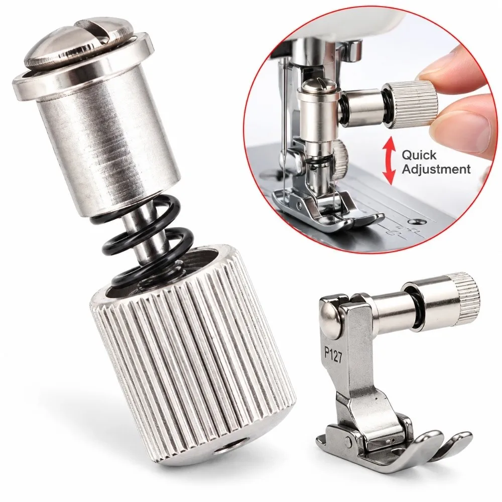 Universal Fit Flat Presser Foot Metal Silver Quick Auxiliary Holder Easy Change Clamp Replacement Spring Clamp