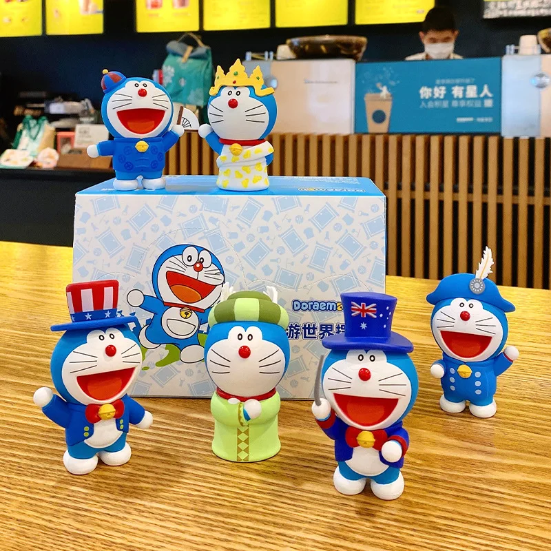 Doraemon Around The World Series Model Cute Desktop Collection Decorative Ornaments Children's Toy Statue Birthday Gift