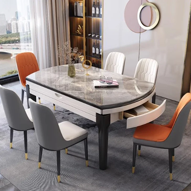 

Minimalist Luxury Dining Table Extendable Nordic Centerpiece Hall Dining Table Chairs Multifunctional Muebles Home Furniture