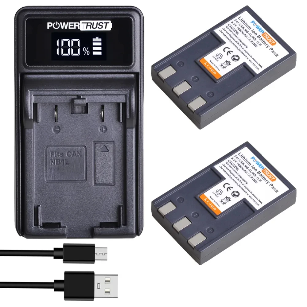 1600mAH NB-1LH NB-1L Battery NB 1L 1LH NB1L NB1LH Bateria + Charger for Canon IXUS 300A 300 320 330 400 430 500 IXUS400 IXUS500