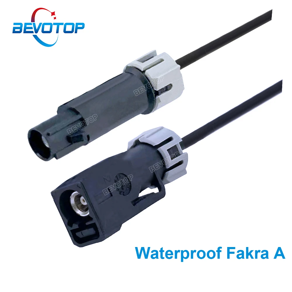 

1PCS Waterproof Fakra Jumper Black Fakra Code A Male to Female Jack 50 Ohm Fakra Cable RF Coaxial Pigtail BEVOTOP Auto Cable