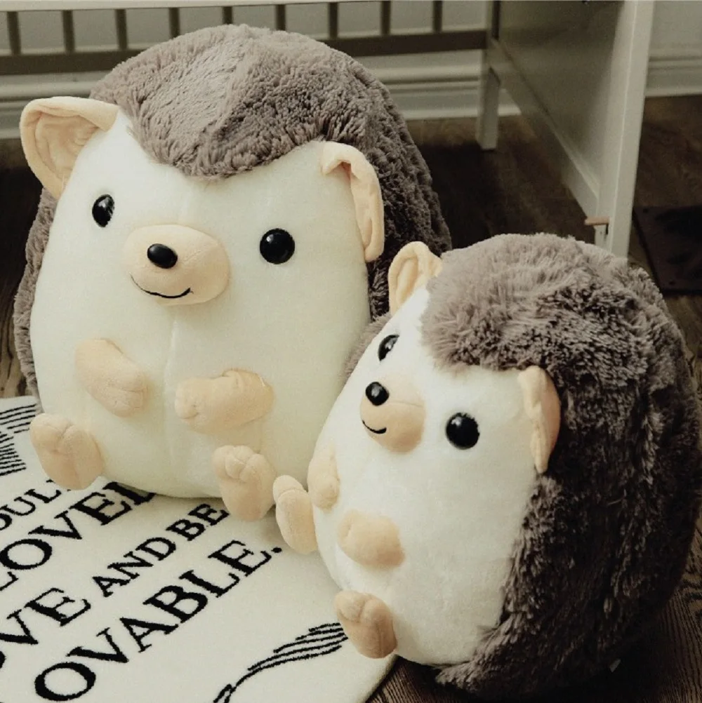 35cm Cute Gray Hedgehog Plush Toy One Piece round Doll Soft Cuddly Gift for Kids And Adults