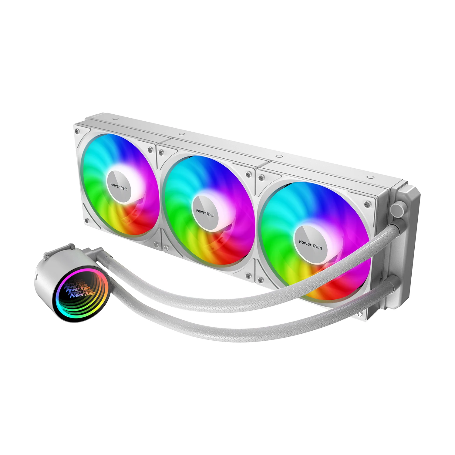 Power Train DL-240A Water-Cold Water Cooling Radiator White/Black ARGB All -In -One  5V 3PIN ARGB Fan CPU Liquid Cooler