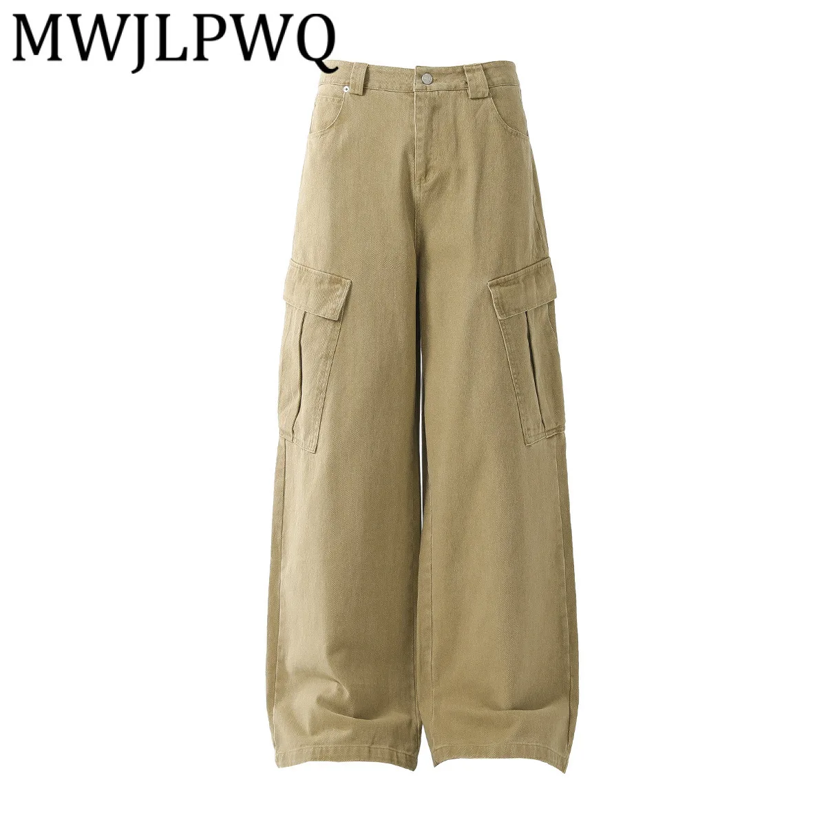 

MWJLPWQ High Street American Style Washed Cargo Casual Pants Men Loose Straight Retro Wide-Leg Trousers 2025 Spring Autumn 21400