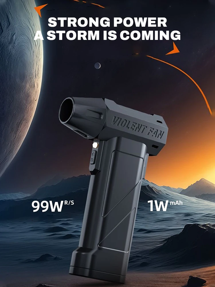 Luchtblazer Super krachtige 990000 RPM persluchtstofdoek met LED-verlichting Luchtvacuümblazer Draadloze straalventilator voor pc-autoreiniging