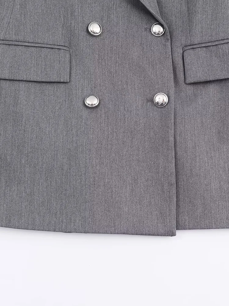 2025 frauen Herbst Blazer Mäntel Kausalen Solide Zweireiher Weibliche Elegante Straße Blazer Oberbekleidung Kleidung