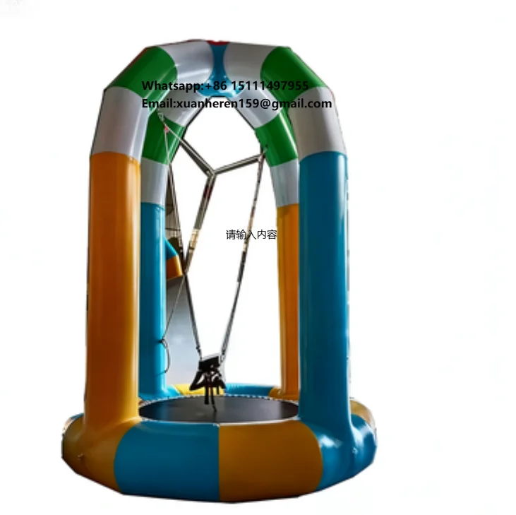 Waterproof Inflatable Bungee Trampoline Resistant Moisture Rain All Outdoor Conditions Reliable Play and Use