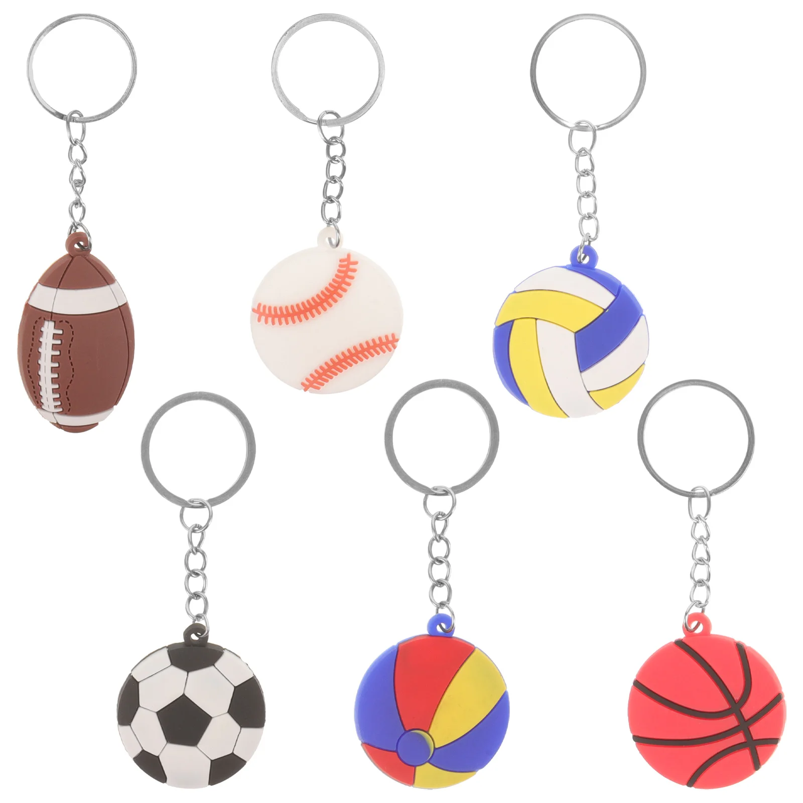6 Pcs Basketball Accessories Football Fan Keychain Sports Bags Miniature Pendant Big Portable for Boys