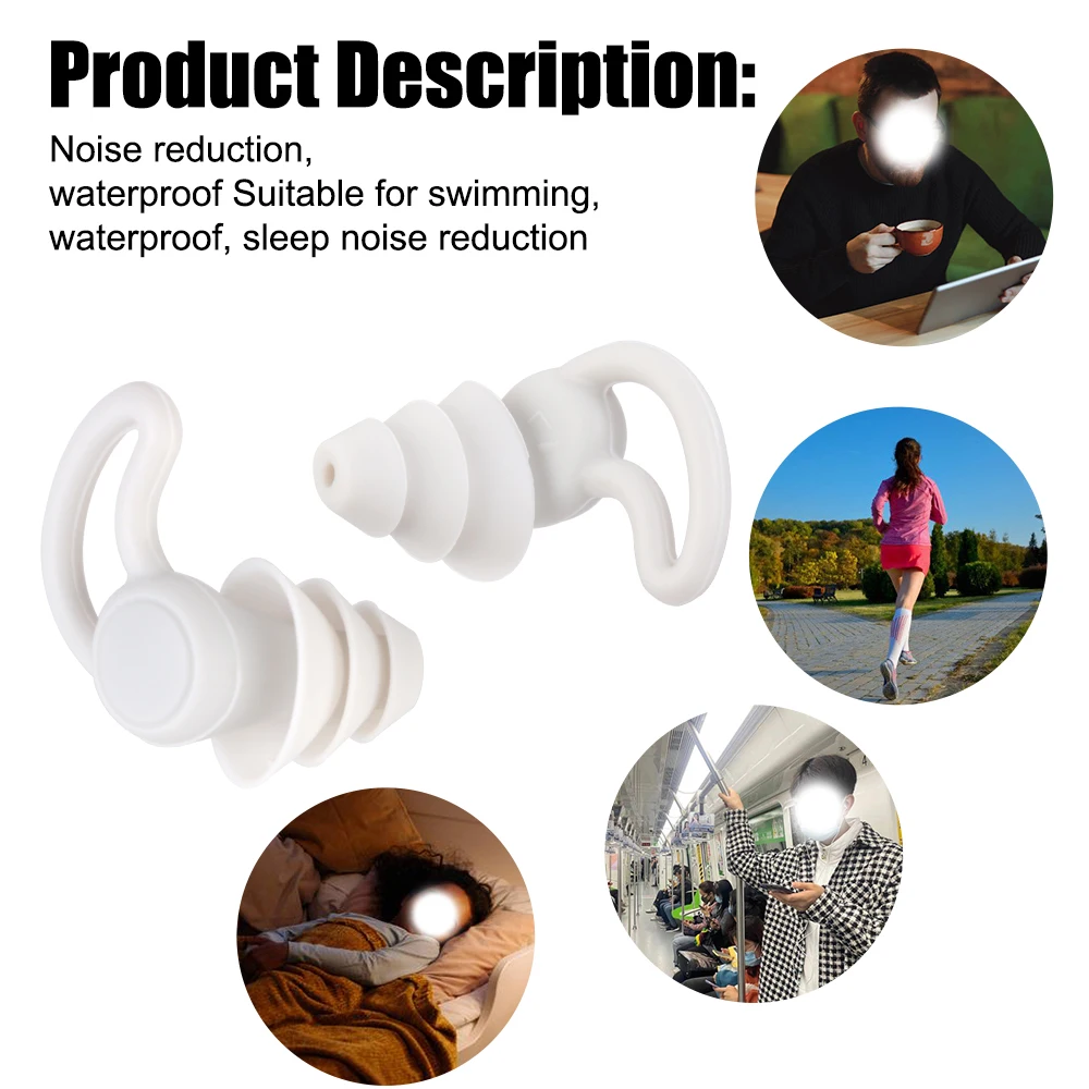 Soft Silicone Isolator Motorcycle Car Ear Plugs Sleep Earplugs Waterproof Swimming Ear Protector Noise Sound Insulation